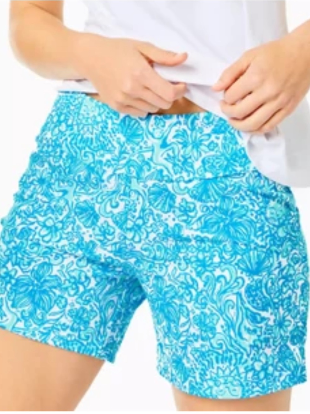 Lilly Pulitzer Nakia Short UPF 50+ Resort White Took Me By Sunrise Golf  Size 8